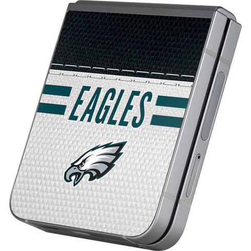 NFL Philadelphia Eagles White Striped Galaxy Z Flip6 Skin